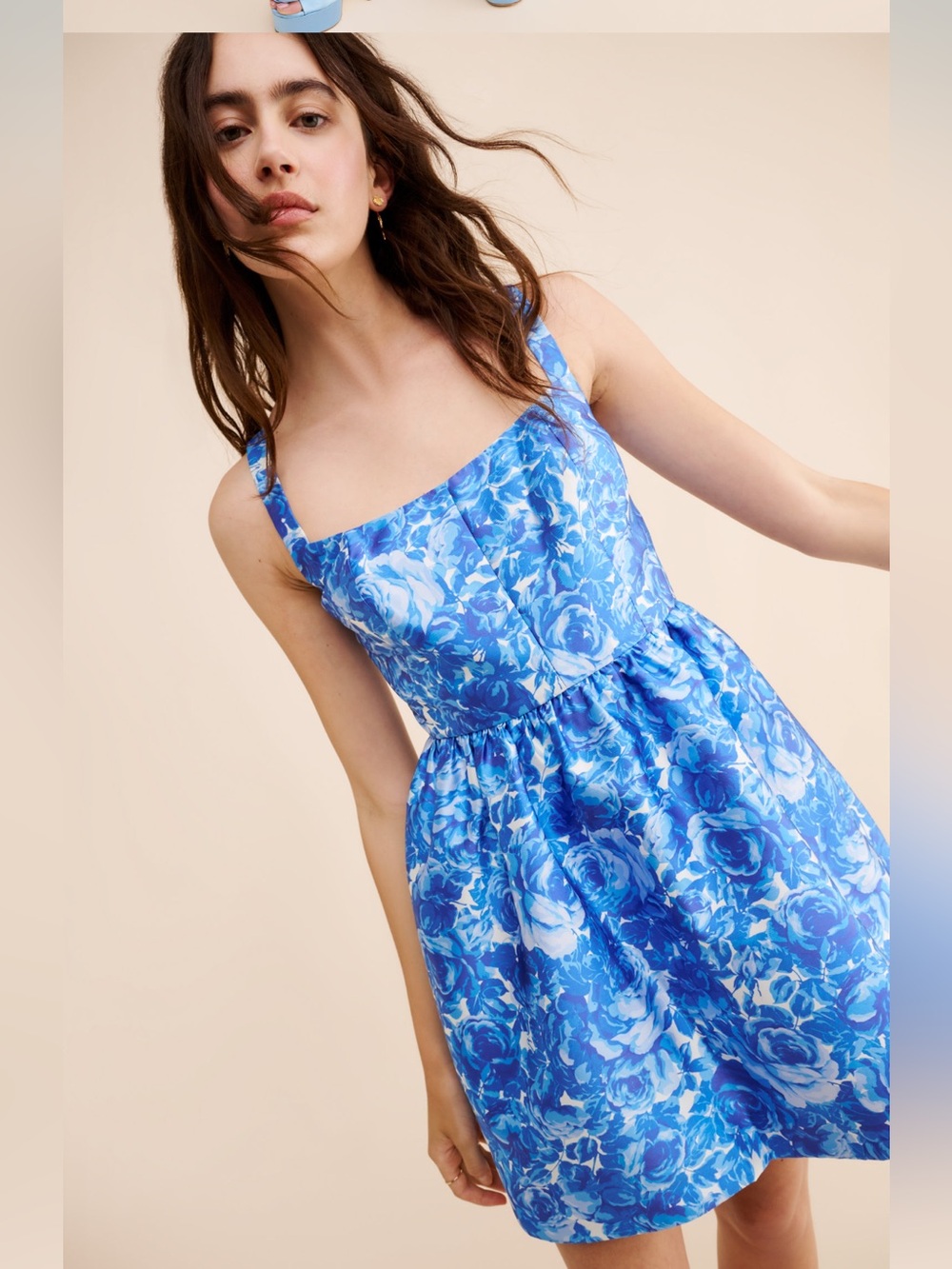 Sachin + Babi Cora Blue White Floral Dress size 10 euc